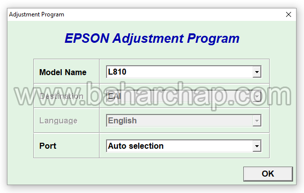 adjprog epson l810 صفحه ریستر اپسون L810